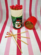 Awesome Vintage Hallmark Snowman Graphic Match Stick Tube Fireplace or K... - £7.96 GBP
