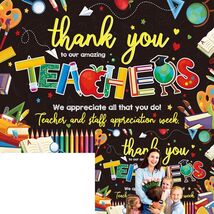 BINQOO Teacher Appreciation Backdrop 2025 Photo Booth Banner 8x6FT - $13.80 CAD