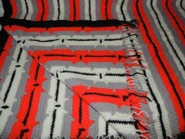 Vintage Afgan/Throw 40&quot;x60&quot; hand made Crochet Knitted 1970&#39;s southwestern expert - £14.36 GBP