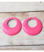 2 x Earring Parts Bright Pink Retro - No Hooks Included - £5.48 GBP
