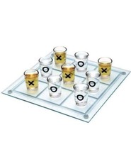 10PCS Glass Drinking Adult Game Tic Tac Toe 9 Shot Glasses Naughts &amp; Crosses Fun - £14.23 GBP