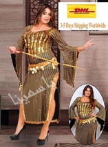 Egyptian Dancing Costume Galabeya Traditional Gypsy Belly Dance Dress جل... - £41.49 GBP