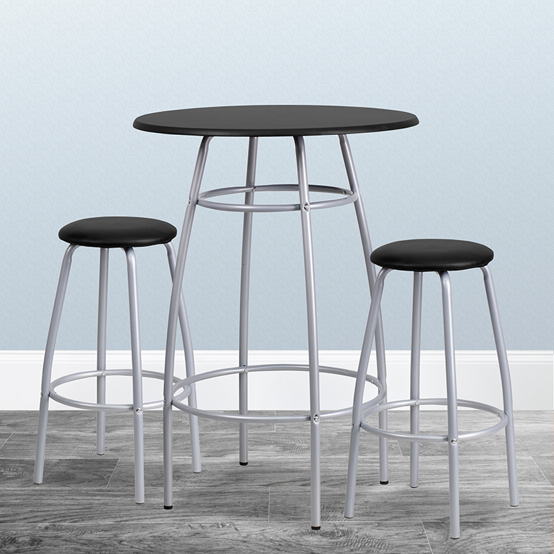 Black Bar Height Table Set YB-YJ922-GG