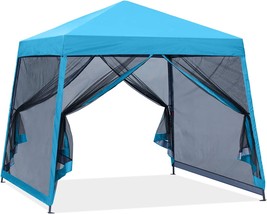 ABCCANOPY Stable Pop up Outdoor Canopy Tent with Netting Wall, Sky Blue - £135.88 GBP