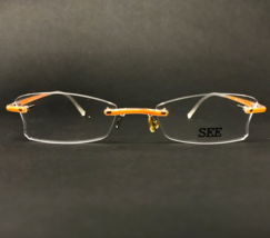 See Brille Rahmen 2610 COL.126 Orange Klar Cat Eye Rahmenlose 53-19-135 - £83.99 GBP