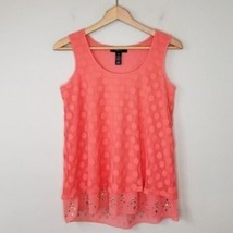 Style &amp; Co | Coral Mesh Dot Tank with Stud Sheer Hem, size XS - £6.31 GBP