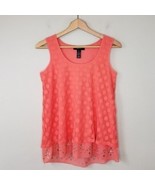 Style &amp; Co | Coral Mesh Dot Tank with Stud Sheer Hem, size XS - £6.17 GBP