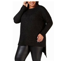 NY Collection Womens Plus Size 2X Black Asymmetrical Hem Pull Over Sweater NEW - £13.93 GBP