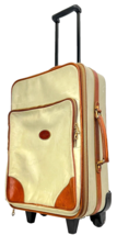 Vintage Tangaroa Terrida Leather Carry-on Suitcase - Cream/Brown - Made in Italy - £257.33 GBP