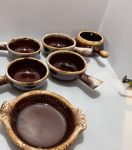 Larg Set 6pc McCoy Brown Drip Glaze Pottery #7050, Baking Dish 0871 - €36,59 EUR
