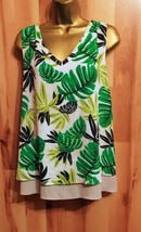 New Directions L Womens Tank Top Two Layer High Low - $16.83