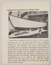 1961 Magazine Photo Hi-Seas 20&#39; Boats for Off-Shore Made in Dallas,Texas - $9.28