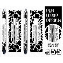 Cow Pen Wrap SVG, Pen Wrap Png, Animal Print Pen Wrap, Epoxy Glitter Pen - $2.96
