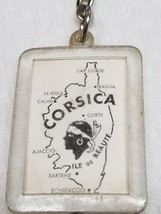 Corsica Map Keychain with Napoleon Bonaparte Image French Island 1960s P... - £9.67 GBP