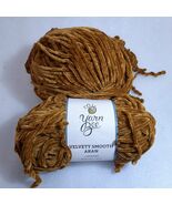Yarn Bee Velvety Smooth Aran Yarn Caramel 2 skeins #02 gold Polyester ch... - $352.88 MXN