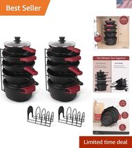 Pots and Pans Organizer - 15" Heavy Duty Skillet Rack - 2 Pack - Kitchen... - $100.74