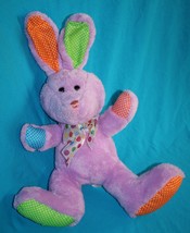 Publix Easter Bunny Rabbit 12&quot; Purple Plush Polka Dots Ears Bow Stuffed Soft Toy - £10.61 GBP