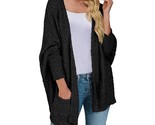 Women&#39;S 2023 Fall Winter Popcorn Long Sleeve Open Front Chunky Knit Over... - $78.99