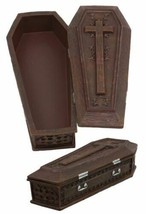 Vampire Dracula Coffin Jewelry Box Rest In Peace Casket Trinket Box Figurine 8&quot;L - £20.41 GBP