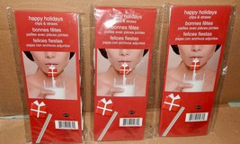 Christmas Party Clips &amp; Straws 18 Sets 3pks Different Styles You Choose 174I - £5.62 GBP