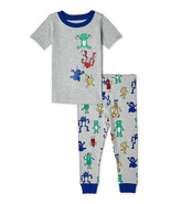 Wonder Nation Toddler Boys Monster Cotton Pajamas 2-Piece Set Size 3T - £19.91 GBP