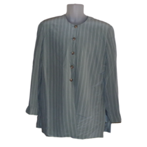 NWT Vintage Pacific Silk &amp; Studio Womens Gray Pinstripe Silk Blazer Jacket Sz L - £27.66 GBP