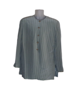 NWT Vintage Pacific Silk &amp; Studio Womens Gray Pinstripe Silk Blazer Jack... - £27.73 GBP