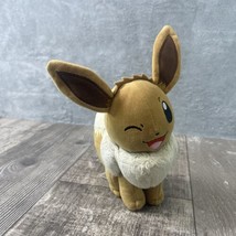 Pokemon Eevee Plush 7&quot; Stuffed Animal Winking Brown 2021 - £7.58 GBP