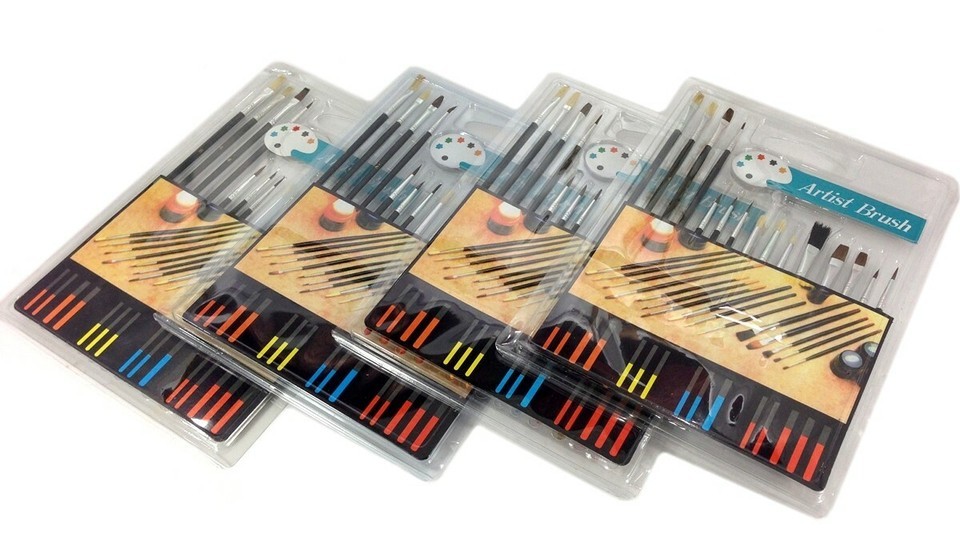 Set of 30: 15 Piece Artist Paint Brush Sets, All Purpose Oil Watercolor Acrylic Item image 9