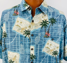 Boca Classics Hawaiian Aloha XXL Shirt Patriotic Flags SailBoat Pineapple Palm - £39.27 GBP