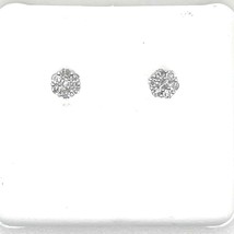 Sterling Silver 1/20ct Round Diamond Cluster Earrings - £118.50 GBP