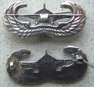 WWII (post) US Glider Wing Badge Japan Sendi Sterling       - $60.00