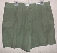 Nwt Womens Fashion Bug Olive Drab Green Cargo Shorts Size 16 - £22.00 GBP