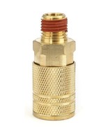 Industrial Brass Air Coupler 1/4 Inch Body Size NPT Male Threads Hose Fi... - $16.80 CAD