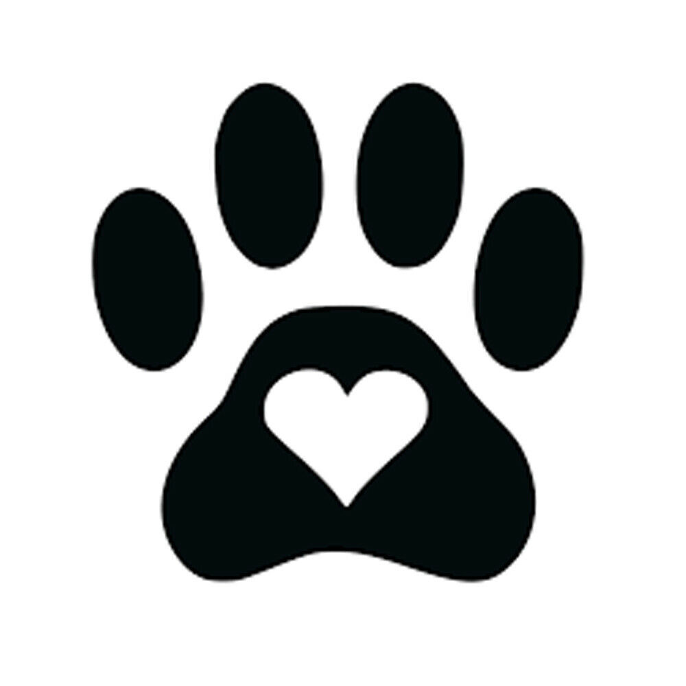 Heart Paw print Dog Puppy Vinyl Decal Sticker Car Wall Tumbler Cup Choice - $2.96+