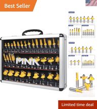 Router Bits 35 Pcs Set, 35 Pieces 1/2 Inch Shank Router Bit Kit. America... - $142.54