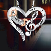 Music Necklace 925 Sterling Silver Necklace I Love You to the Moon and B... - $97.00