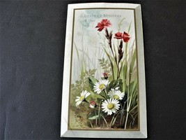 Christmas Blessings, Flowers- Vintage Trade Card. - £4.92 GBP