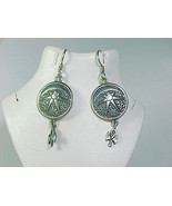 MOON STAR ANGEL Dangle EARRINGS in Sterling - Artisan signed - 1 7/8 inches long - $48.00