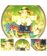 HAPPY HARVEST- Scarecrow Round Chop Plate By WCL 12 1/2" D - $24.74