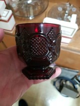 Avon 1876 Cape Cod Collection Ruby Red Glass Short Footed Tumblers Set O... - $16.83