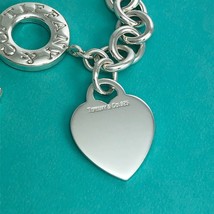 8.5&quot; Tiffany &amp; Co Blank Heart Tag Toggle Charm Bracelet GENUINE in Silver - $359.00