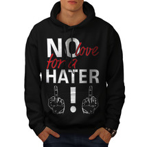 Wellcoda No Love For Hater Funny Mens Hoodie, Funny Casual Hooded Sweatshirt - £25.84 GBP+