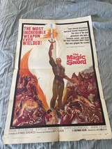 Movie Poster The Magic Sword Original 27” x 41” Folded Basil Rathbone1961 - £26.47 GBP