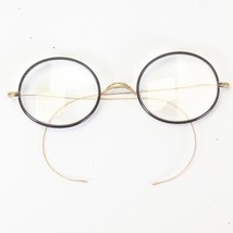 Windsor Antique Eyeglass Celluloid Nearly Circular Eyerim Thin Metal Bow RealFIt - $78.39