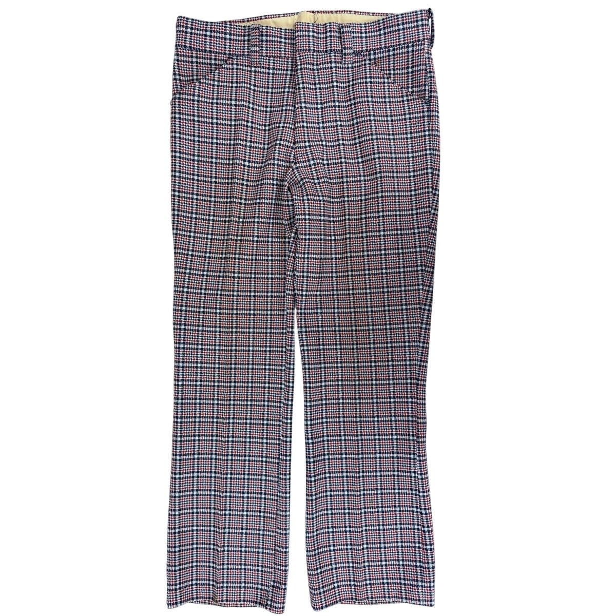 VTG 70s Mens Polyester Bell Trousers Leisure Disco Pants R/W/B 35x30.5 - $87.12