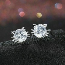 2Ct Round Solitaire Lab-Created Diamond Stud Earrings 14K White Gold Plated - £60.15 GBP