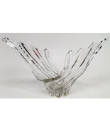 Mid-Century Modern Flared Wing Crystal Centerpiece Bowl French Art Glass... - £106.74 GBP