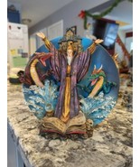 9&quot; tall Wizard and water dragons desktop statue - $27.72