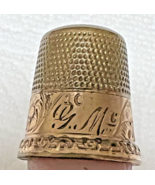 Antique 10 KT Gold Thimble Feathery Scroll Design G Mc Initials Good Sha... - £75.00 GBP